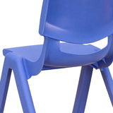 4 Pack Blue Plastic Stackable School Chair with 10.5'' Seat Height