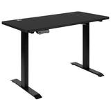 48"W x 24"D Black Electric Height Adjustable Standing Desk with Black Mesh Swivel Ergonomic Task Office Chair