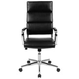 High Back Black LeatherSoft Contemporary Panel Executive Swivel Office Chair