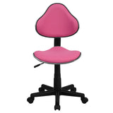 Pink Fabric Swivel Ergonomic Task Office Chair