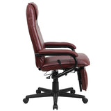 High Back Burgundy LeatherSoft Executive Reclining Ergonomic Swivel Office Chair with Arms