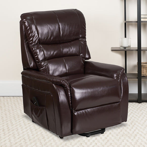 HERCULES Series Brown LeatherSoft Remote Powered Lift Recliner by Office Chairs PLUS