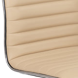 Low Back Designer Armless Tan Ribbed Swivel Task Office Chair 