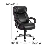 HERCULES Series Big & Tall 500 lb. Rated Black LeatherSoft Executive Swivel Ergonomic Office Chair with Extra Wide Seat 