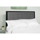 Bristol Metal Tufted Upholstered King Size Headboard in Dark Gray Fabric by Office Chairs PLUS