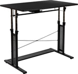Height Adjustable (27.25-35.75"H) Sit to Stand Home Office Desk - Black