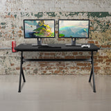 55" x 24" Extra Large Gaming Desk with Headphone Hook and Cup Holder - Free Mouse Pad 