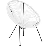 Valencia Oval Comfort Series Take Ten White Papasan Lounge Chair