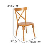 Metal Cross Back Dining Chair - Natural Finish - Multi-Use Chair
