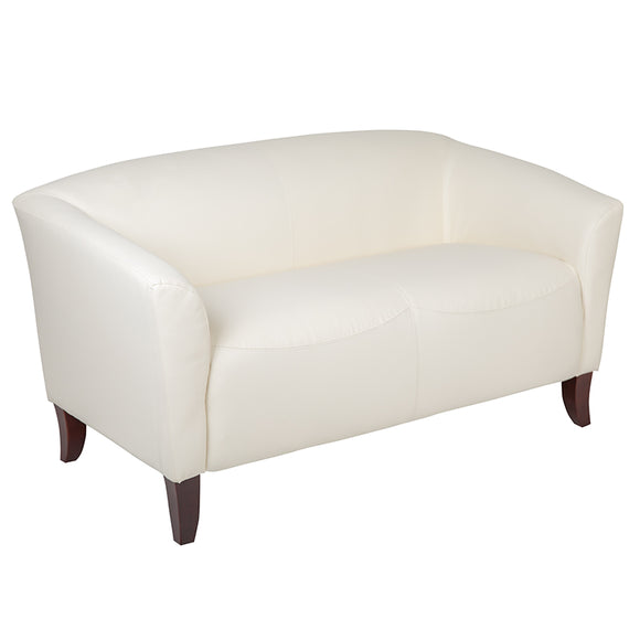 HERCULES Imperial Series Ivory LeatherSoft Office Loveseat