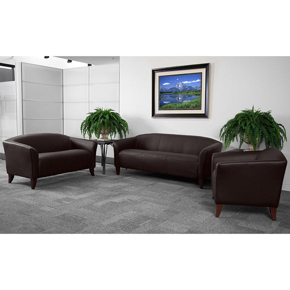 HERCULES Imperial Series Brown LeatherSoft Sofa by Office Chairs PLUS