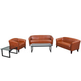 HERCULES Imperial Series Waiting Room Sofa Set-in Cognac LeatherSoft