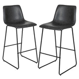 30 inch LeatherSoft Bar Height Barstools in Gray, Set of 2