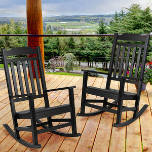 Set of 2 Winston All-Weather Rocking Chair in Black Faux Wood  by Office Chairs PLUS