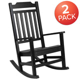 Set of 2 Winston All-Weather Rocking Chair in Black Faux Wood