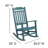 Set of 2 Winston All-Weather Rocking Chair in Teal Faux Wood