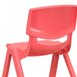 2 Pack Red Plastic Stackable School Chair with 12" Seat Height