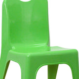 2 Pack Green Plastic Stackable School Chair with Carrying Handle and 11" Seat Height