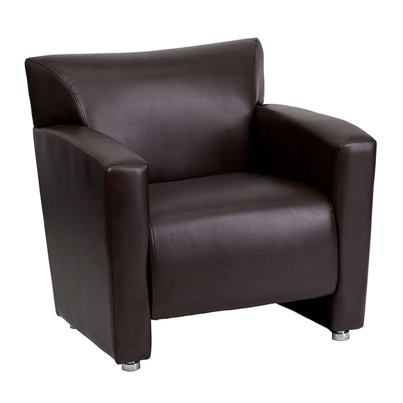 Office Couch Single Seater- HERCULES Majesty Series Reception Area Chair Brown