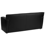 Office Couch-HERCULES Majesty Series Reception Sofa LeatherSoft in Black