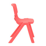 4 Pack Red Plastic Stackable School Chair with 12'' Seat Height