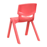 4 Pack Red Plastic Stackable School Chair with 12'' Seat Height
