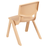 4 Pack Natural Plastic Stackable School Chair with 10.5" Seat Height