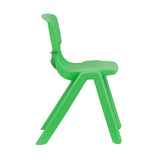 4 Pack Green Plastic Stackable School Chair with 13.25'' Seat Height