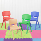 4 Pack Plastic Stackable School Chairs with 13.25" Seat Height, Assorted Colors by Office Chairs PLUS