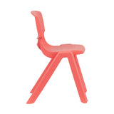 4 Pack Red Plastic Stackable School Chair with 13.25'' Seat Height