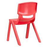 4 Pack Red Plastic Stackable School Chair with 15.5'' Seat Height