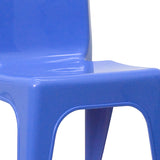 4 Pack Blue Plastic Stackable School Chair with Carrying Handle and 11'' Seat Height