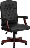 Martha Washington Black LeatherSoft Executive Swivel Office Chair with Arms