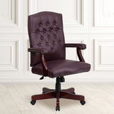 Martha Washington Burgundy LeatherSoft Executive Swivel Office Chair with Arms by Office Chairs PLUS