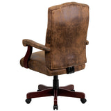 Bomber Brown Classic Executive Swivel Office Chair with Arms