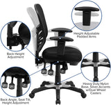 Executive Swivel Ergonomic Office Chair with Adjustable Arms Rated 250 lbs -Multifunction Ergonomic Chair