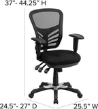 Executive Swivel Ergonomic Office Chair with Adjustable Arms Rated 250 lbs -Multifunction Ergonomic Chair