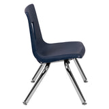 Advantage Navy Student Stack School Chair - 12-inch
