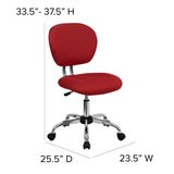 Mid-Back Armless Task Chair | Red Desk Chair