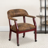 Bomber Jacket Brown Luxurious Conference Chair with Accent Nail Trim and Casters by Office Chairs PLUS