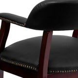 Black LeatherSoft Conference Chair with Accent Nail Trim and Casters