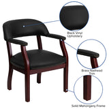Black Vinyl Luxurious Conference Chair with Accent Nail Trim