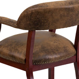 Bomber Jacket Brown Luxurious Conference Chair with Accent Nail Trim