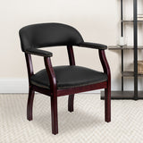 Black LeatherSoft Conference Chair with Accent Nail Trim B-Z105-LF-0005-BK-LEA-GG