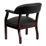 Black LeatherSoft Conference Chair with Accent Nail Trim 