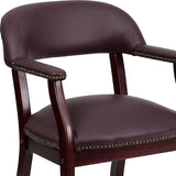 Burgundy LeatherSoft Conference Chair with Accent Nail Trim
