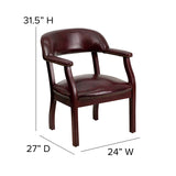 Oxblood Vinyl Luxurious Conference Chair with Accent Nail Trim
