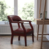 Oxblood Vinyl Luxurious Conference Chair with Accent Nail Trim by Office Chairs PLUS