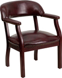 Oxblood Vinyl Luxurious Conference Chair with Accent Nail Trim