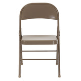 HERCULES Series Double Braced Beige Metal Folding Chair